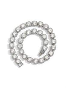 قلادة هيب هوب صخرية للرجال، مجوهرات سبيكة الزنك متعددة الطبقات، سلسلة كوبية مبالغ فيها بشكل أنيق، يمكن ارتداؤها بشكل متعدد، مناسبة للارتداء اليومي - متعدد الألوان - مشاهدة 17