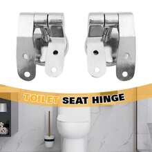 WC Toilet Seat Hinges Universal Part Replacement Fittings Hinge Set Silver - A - View 3