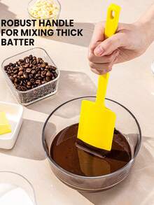 1pc Grade Silicone Cream Cake Spatula,Silicone Large Scraper,Baking Scraper,Cake Scraper, Cream Scraper,Silicone Spatula,Silicone Butter Scraper,Extended Handle Baking Silicone Scraper,Cooking Spatula,Salad Stirring Spatula,Cake Cream Cooking Silicone Spatula,Baking Tool,Non Stick Silicone Spatula For Kitchen Cooking - Multicolor - View 3