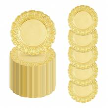 kangten Yellulu 100 PCS Antique Charger Plates Bulk, 13" Plate Chargers For Dinner Plates, Round Reef C-Hargers, Plastic Plate Chargers Bulk, For Dinner Wedding Table Setting Decoration (100 Pack-Gold) A Nice Gift - 100 Pack-gold 8 - View 1