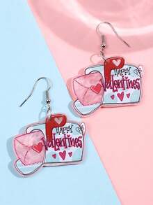 1 Đôi bông tai hình trái tim độc đáo bằng acrylic, trang sức cá tính, sáng tạo, thời trang dành cho nữ, phù hợp cho sử dụng hàng ngày, dự tiệc, ngày lễ. - Nhiều màu - Xem 5