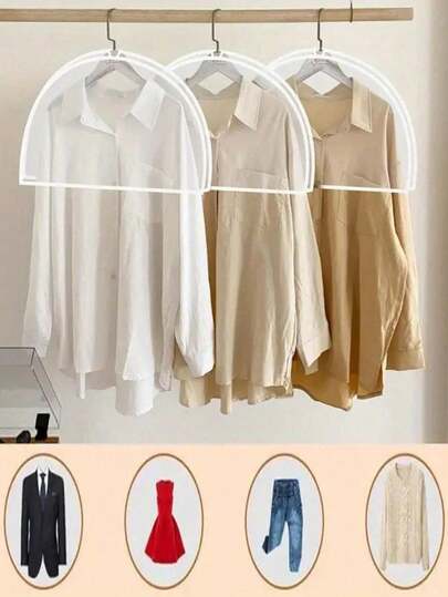 Minimalist Hanging Garment Dust Cover, Simple Dust-Proof Jacket Cover, Basic Household Cover