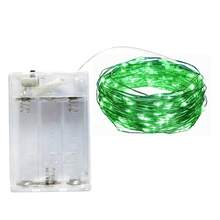 2m 20 LED, 3m 30 LED, 4m 40 LED, 5m 50 LED Guirlandes lumineuses alimentées par piles AA, convient pour mariage, vacances, chambre à coucher, fête, ambiance, chevet, pièce, éclairage décoratif - Vert - Voir 9