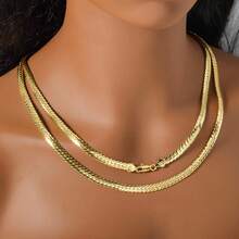 時尚奢華意大利750 18k鍍金銅項鍊，適合女性日常佩戴 - 金色 - 查看 5