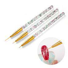 3Pcs/Set Nail Brush Nail Art Liner Brush Acrylic UV Gel Drawing Brush Line Grid Painting Pen Manicure Tools Nail Art Tool Set - Multicolor - View 1
