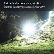Linterna LED de Mano Ultra Potente, Recargable USB, Luz Lateral COB, Ideal para Camping, Emergencias, Senderismo, Caza y Reparaciones Nocturnas - negro - Ver 2