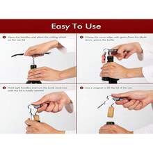 3件套专业侍酒师开瓶器套装，升级为重型不锈钢铰链式酒钥匙，适用于餐厅服务员、侍酒师、调酒师 - 黑色 - 查看 6