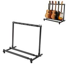 Triple Folding Multiple Guitar Holder Rack Stand Black - 黑色 - 查看 1