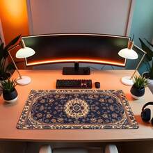 1pc Mouse Pad | Rug Mouse Mat | Water Resistant Desk Mat | Gift For Gamers | Cute Desk Mat | Persian Rug Design Desk Mat - Mouse Pad - View 4