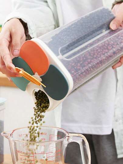 1个密封谷物储物罐，家用意面容器，厨房豆类谷物食品储物罐