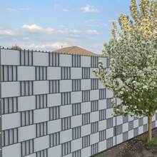 10 Rigid PVC Privacy Screen Strips, Windproof, Double Wire Fence For Garden Or Balcony. - Light Grey - View 6