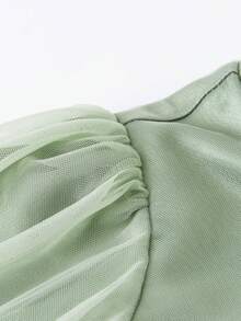 mini bala 2025 Autumn New Girls Mesh Dress, Chinese Style Sweet & Soft Lining - Pink Green - View 10