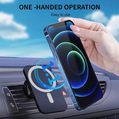 FCV 15W MagSafe Wireless Car Charger, Portable USB-C Power Supply, Hands-Free Operation, Wireless Charging Function Without Battery Required, Compatible With IPhone Air 17 Pro Max 16 15 14 13 12 And Galaxy, Android Devices