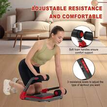 LIPETY Multi-Functional Ab Trainer, Mini Home Sit-Up Assistant, Portable Lazy Fitness Equipment For Abdominal Workout - 紅色 - 查看 2