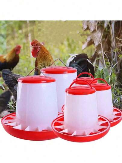 1/1.5/3/5/9Kg Capacity Automatic Chicken Feed & Water Dispenser, Poultry Feeding & Watering Equipment For Chickens, Pigeons, Quails, Farm Animals Feed/Water Bucket, Unattended Feeding & Watering Device