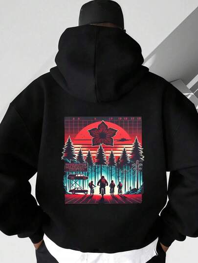 Stranger ThingX EDDIE MUNSON EDITION TV MOVIE COLLECTION ORIGINAL PREMIUM GRADE BLACK TIMBER COTTON Hoodie Men's Casual Sports Hoodie, Casual Wear With Stranger Lettering, Pullover, Comfortable Fabric, Printed Sweatshirt, Hooded Long Sleeved Sweatshirt