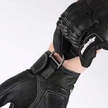 户外摩托车手套，触屏全指手套，摩托车骑行自行车登山户外运动手套，男女款 - 黑色 - 查看 6