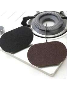 Cepillo abrasivo de diamante para limpieza, productos de limpieza reutilizables y otros suministros de limpieza que incluyen cepillos esponja para limpiar fondos de ollas, esponjas antioxidantes, esponjas para platos, paños de limpieza, limpiadores resistentes y herramientas de limpieza. - Pincel de mango marrón - Ver 3