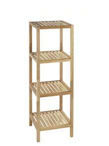 1pc 3-Tier/4-Tier Freestanding Bamboo Shelving Unit, Suitable For Bathroom, Kitchen, Living Room, Natural Material - Log - View 9