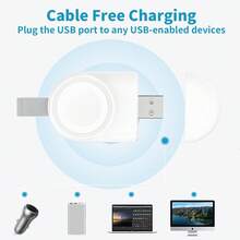 1pc USB Magnetic Charger, Portable Magnetic Wireless Charger, Watch Wireless Charger Adapter, High-Efficiency Fast Charging, Compatible With IWatch Series Ultra/9/8/7/6/SE/SE2/5/4/3/2/1, Plug And Play Magnetic Charging - White - View 2