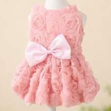 Floral Patterned Romantic Luxurious Pet Dress, Tight-Fitting Pet Clothing - Multicolor - View 8