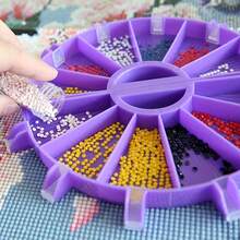 6件套网格调色盘钻石画托盘套装，大容量钻盘，钻石画笔，美甲串珠盘，十字绣，钻石画，新款多功能翻转钻石托盘，DIY点钻笔，钻石收纳托盘，钻石刺绣屏风，钻石托盘工具 - Multicolor - 查看 2