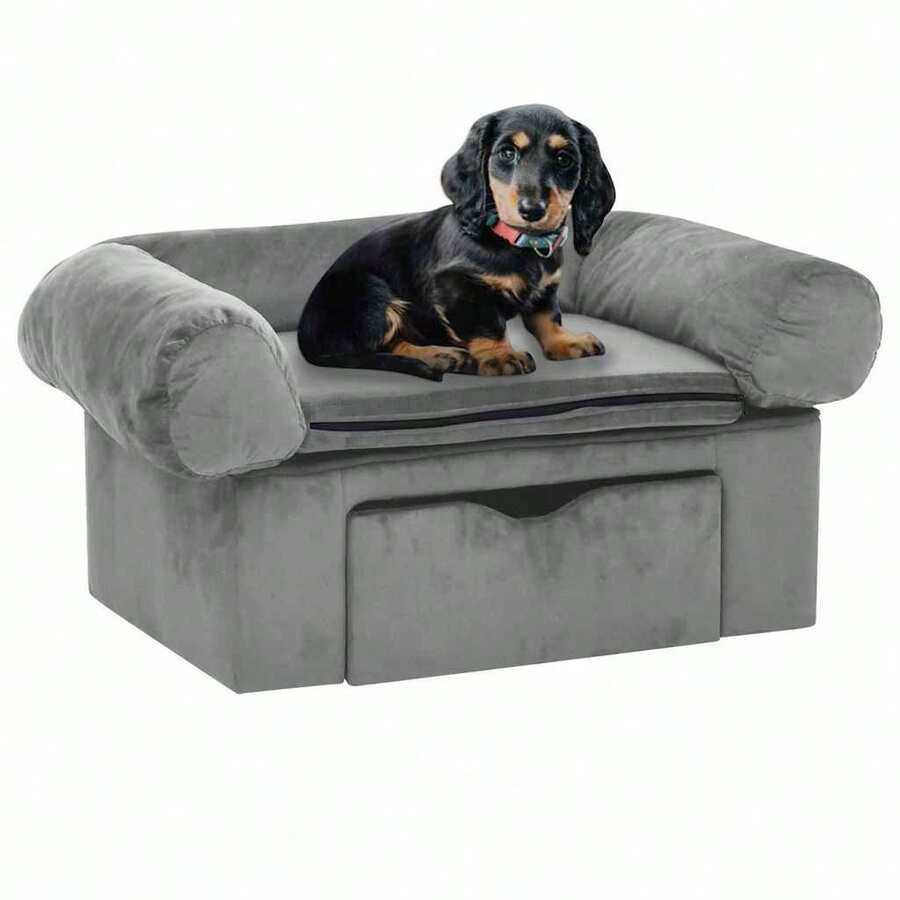 vidaXL Canapé pour animal de compagnie - Gris - Voir 1
