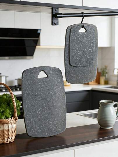 3pcs Plastic Cutting Board Set, Thick Chopping Board For Meat, Vegetables, Fruits, With Easy Grip Handle, Dishwasher (Multi-Color)