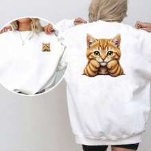 1个/2个/3个可爱橘色虎斑猫热转印贴纸，耐用持久，可用于DIY T恤、连帽衫、牛仔裤、卫衣、背包、夹克、手提包、枕头等。 - L+S - 查看 5