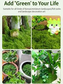 1包100克人造苔藓，仿真苔藓，适用于家居装饰、微缩景观、草坪微景观、盆栽植物和景观装饰，也适用于情人节、婚礼、生日派对装饰。 - 仿真苔蘚 - 查看 7