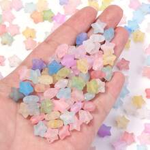 200pcs/Pack Acrylic Translucent Gold-Plated Pentagram Beads - Shiny Smooth Matte Surface Transparent Star Shaped Beads, Suitable For Handmade Crafts, DIY Bracelets, Necklaces, Earrings, Jewelry, New Year Gift Making Materials - Multicolor - View 3