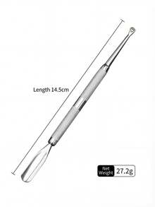 14.5cm Stainless Steel Double-Ended Ear Wax Removal Spoon, Professional Ear Cleaning Tool - Multicolor - View 2