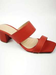 Women's Tropical Vacation Clogs PU Leather Layered Party - 紅色 - 查看 3