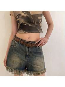 American Style Men's Belt, Y2K Women's New Style, High-End Retro Brown, Suitable For Young Women To Pair With Dresses - 彩色 - 查看 3