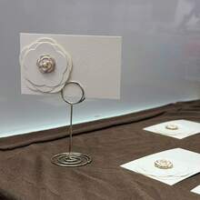 4pcs Reusable Signature Cards With 1 Gold And 1 Silver Metal Holders, Suitable For Birthday Parties, Seating Cards, And Drink Menu Cards - White - View 5