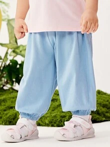 mini bala Quần dài mềm mại, thoáng mát, nhanh khô cho bé gái, thích hợp mặc mùa hè. - màu xanh băng - Xem 4