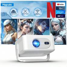 Magcubic Android 14 2026 New Projector Auto Focus Projector Native 720P Support 8K Allwinner H726 Processor 0.8:1 Throw Ratio Built-In Speaker Portable And Lightweight For Home Office Presentations - White - View 9