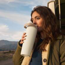 Owa - Stainless Steel Construction With Built-In Straw And Handle, Designed For Travel, Campus, And Sports, 30 Oz Capacity, Leak-Proof Design - 30 Oz - Light Brown (Light Roast) - 淺棕色 - 查看 6