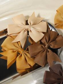 10 buah Jepit Rambut Pita Vintage, Serbaguna untuk Kembali ke Sekolah/Sehari-hari, Pilihan Hadiah yang Bagus untuk Liburan - Coklat - View 6