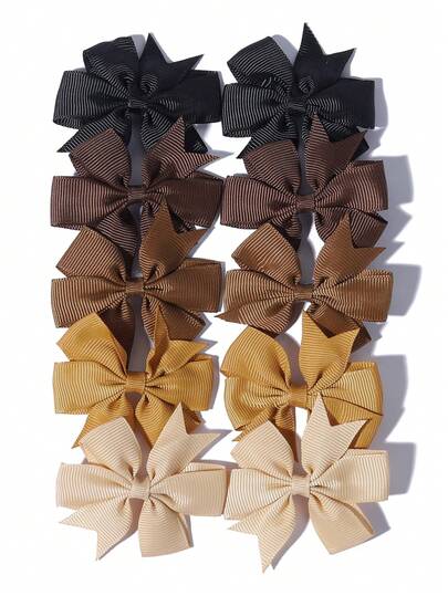10pcs Vintage Bow Hair Clips, Versatile For Back To School/Everyday, Great Gift Choice For Holidays