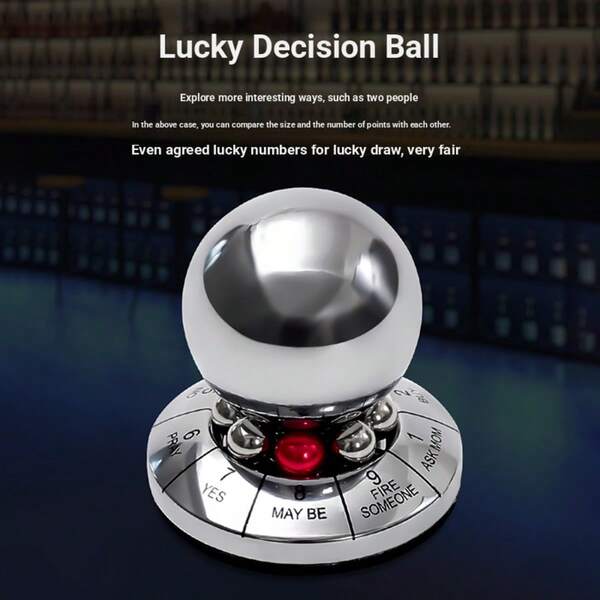 Beslutsboll i zinklegering, roterande metallkreativ spådomsdekoration