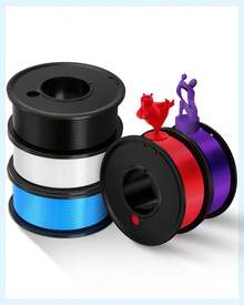 GCCSJ Pla Filament,3D Printing Filament PLA 5 Pcs 1.75mm-5 Colours Printing Filament 1.75mm Dimensional Accuracy ±0.02mm White Yellow Pink Blue Purple Filled Filament Spool Vacuum Pack 250G X 5 - White + Pink + Sky Blue + Purple + Yellow - View 4