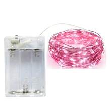 2m 20 LEDs, 3m 30 LEDs, 4m 40 LEDs, 5m 50 LEDs AA Battery Powered Fairy Lights, Suitable For Wedding, Holiday, Bedroom, Party, Ambiance, Bedside, Room, Decorative Lighting - Pink - View 8