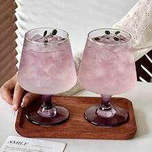 4pcs Premium Purple Stemware, Perfect For Champagne, Cocktail, Whiskey, Coffee, Beverage Glasses, Dishwasher , Elegant Design - Purple - View 5