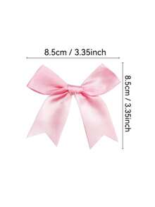 Decoración de lazo de cinta de satén rosa, empaque de regalo, adecuado para botellas de champán, pasteles, dulces, manualidades DIY, regalos, bodas, baby showers, despedidas de soltera, Navidad, cumpleaños, fiestas al aire libre, campamentos, Halloween y talla grande - Varios colores/estilos aleatorios - Ver 4