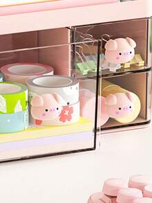 桌面化妆工具文具收纳盒，学生桌面文具子弹笔记收纳盒，抽屉式收纳盒，儿童发饰收纳盒，桌面子弹笔记笔筒，置物架 - 彩色 - 查看 8