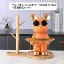 トッパー キー収納 ブルドッグ ディッシュ 貯金箱 コインボックス 3 in 1 面白い犬の装飾 誕生日プレゼント 男性用 トッパー デスクトップ 便利な収納 ドアの装飾 キーホルダー メガネ/ポーチのハンモック/スタンプ/リモコン/化粧品/キャンディーなどの小物収納 樹脂製 彫刻装飾 友人 恋人 誕生日 クリスマスギフト 最高のギフト - ベアトレイ 520メートル グリーン - チェックする 9