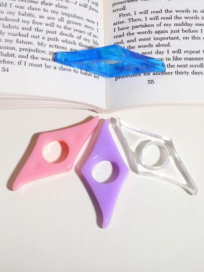 1个亚克力拇指书夹，按压式书页固定器，适用于阅读、学习用品、返校季