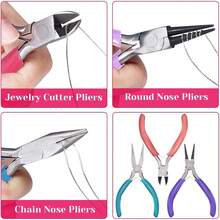 7 Pcs Jewelry Tools Set - Pliers, Wire Cutters & Craft Wire For Jewelry Repair & Making - Multicolor - View 6