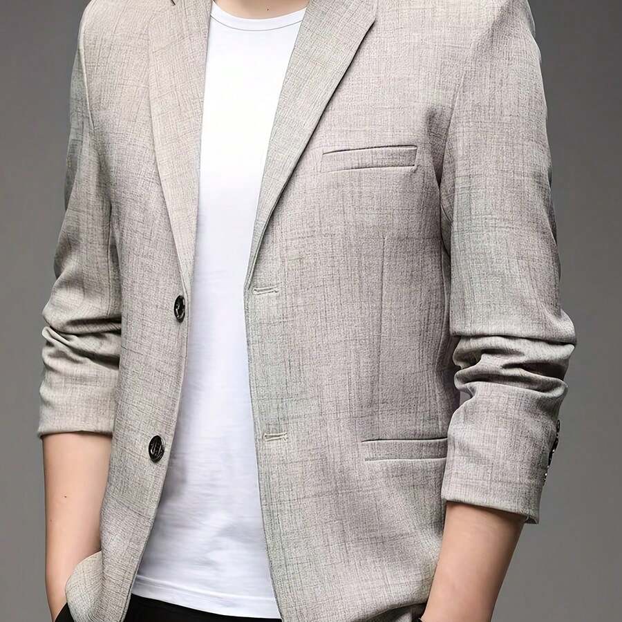 Spring And Summer Lightweight Suit Jackets, Light Business Casual, Versatile And Stylish - Khaki - View 1